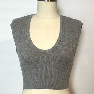 Free People Gray Knit Tank Top